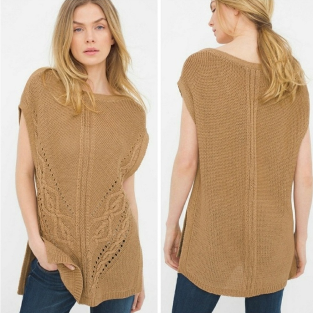 WHBM Cable Knit Poncho Sweater
